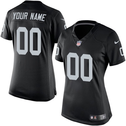 Women's Limited Nike Jersey Black Home - Customized NFL Oakland Raiders